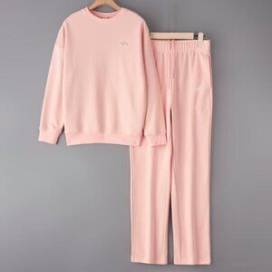 ALO Yoga Casual sports pink women's sweatshirt set